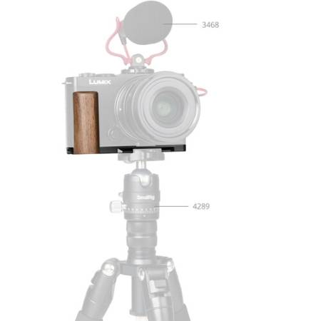 SmallRig 5945 - montażowa płytka L-kształtna, drewniany uchwyt do Panasonic Lumix S9 - przykład użycia